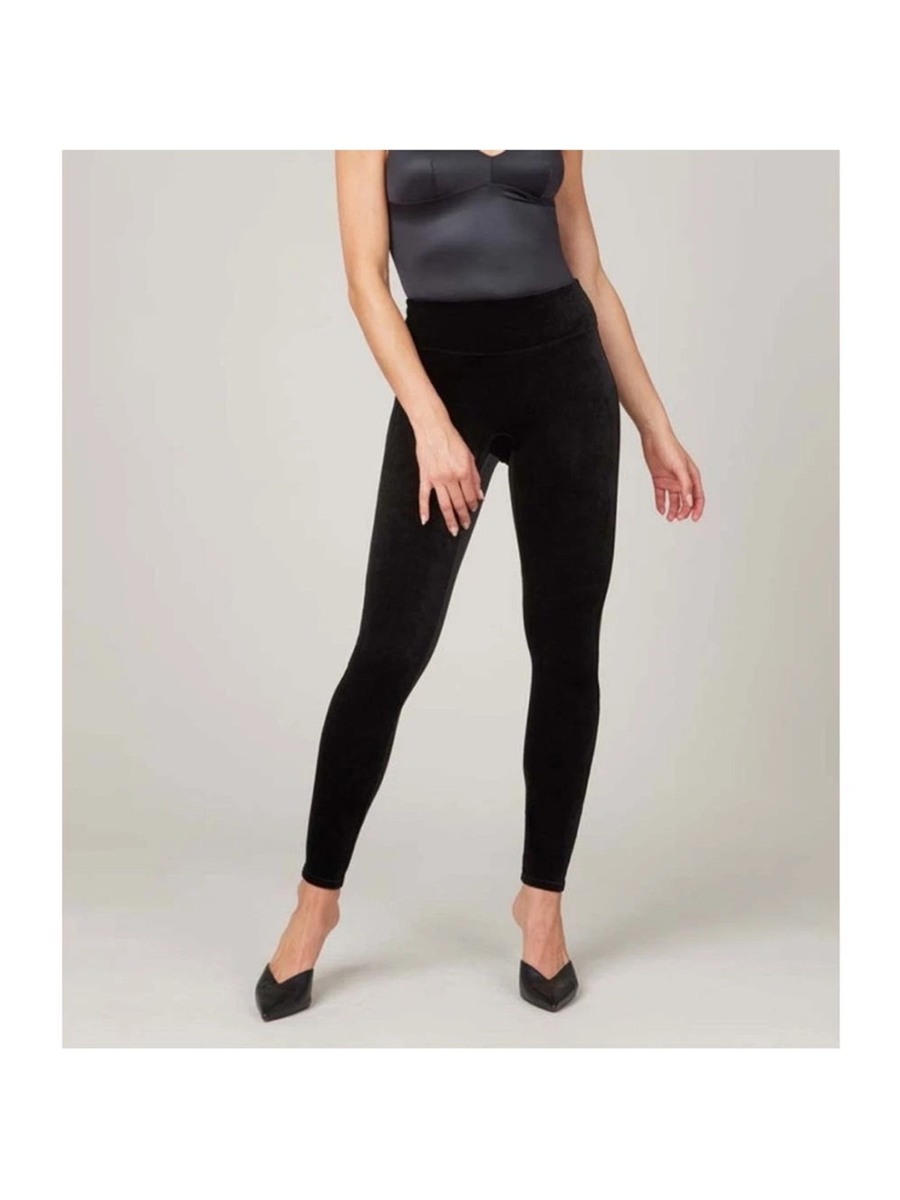 SPANX Velvet High Rise Shaping Leggings Black 1X Plus Size